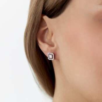 0.44 Ct Pırlanta Parçalı Baget Küpe - Siempre (1)