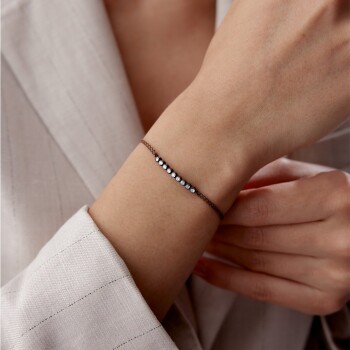 0.45 Ct Elmas Dokuz Taşlı Line Bileklik - Siempre (1)