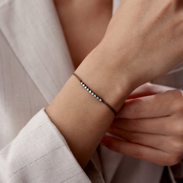 0.45 Ct Elmas Dokuz Taşlı Line Bileklik - Siempre (1)