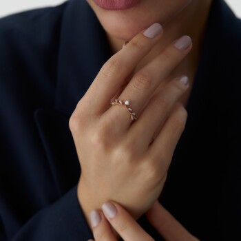 0.47 Ct Pırlanta Yaprak Yüzük - Siempre