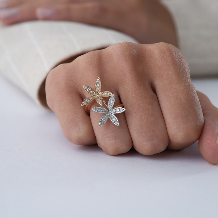 0.50 ct Double Flower Pırlanta Yüzük - Siempre
