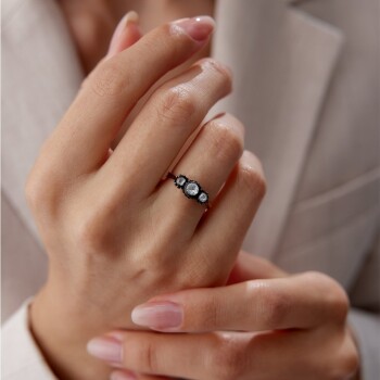 0.50 Ct Elmas Trio Yüzük - Siempre (1)