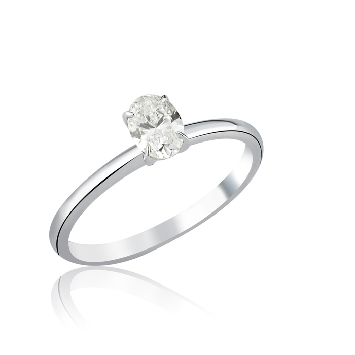 0.50 Ct HRD Sertifikalı Oval Pırlanta Tektaş Yüzük - Siempre