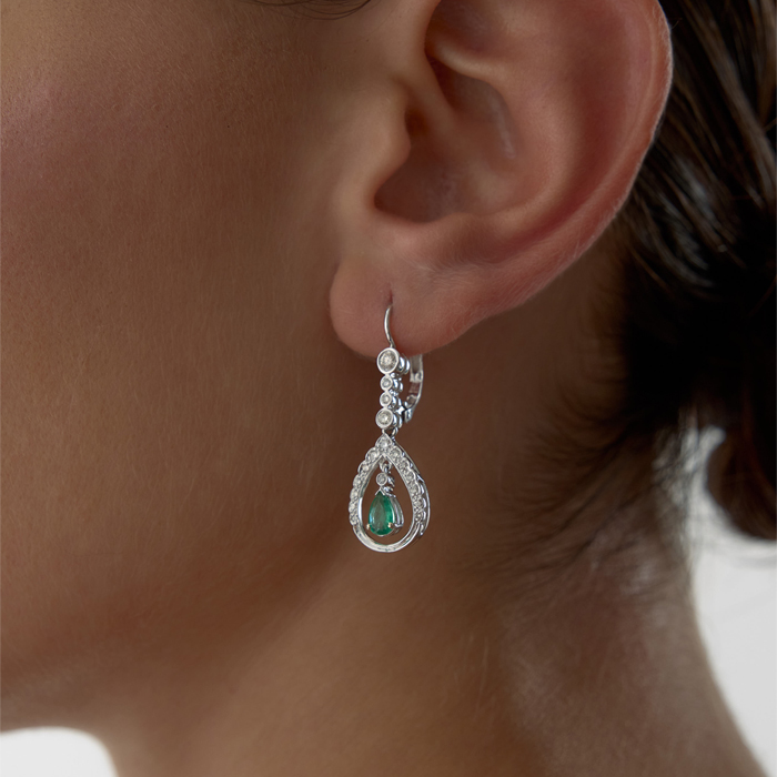 1.00 Ct Zümrüt Pırlanta Cora Küpe - Siempre (1)