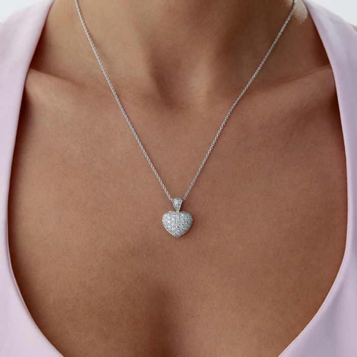 0.50 Karat Heart Pırlanta Kolye - 1