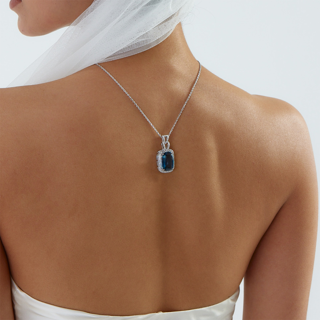 0.50 Karat Safir Bold Pırlanta Kolye - 1