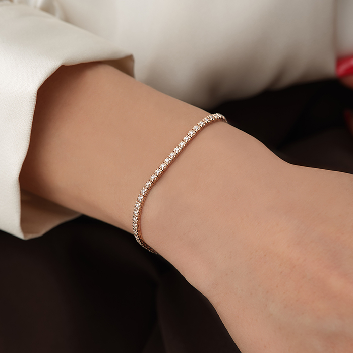 0.50 Karat Sıra Taşlı Line Pırlanta Bileklik - Siempre