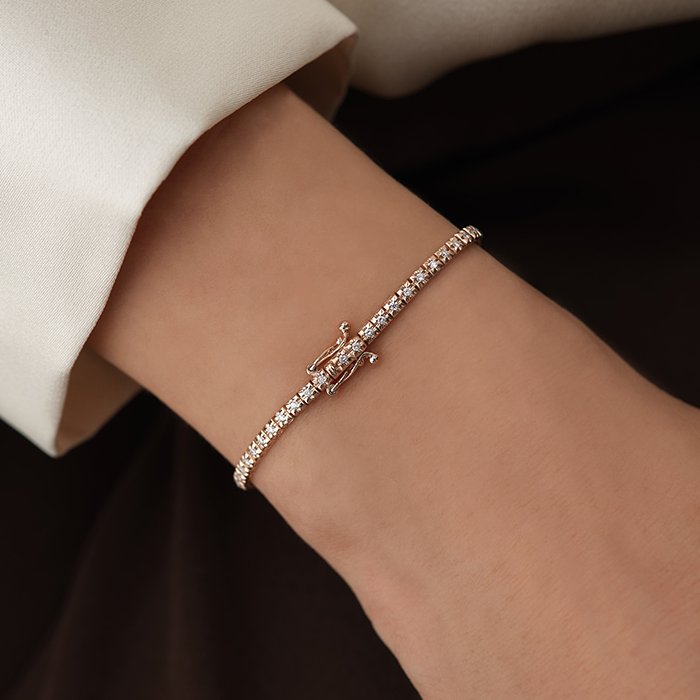 0.50 Karat Sıra Taşlı Line Pırlanta Bileklik - 2