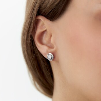 0.51 Ct Pırlanta Che Baget Küpe - Siempre (1)