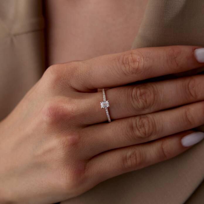 0.55 Ct Emerald Rea Yüzük - 1