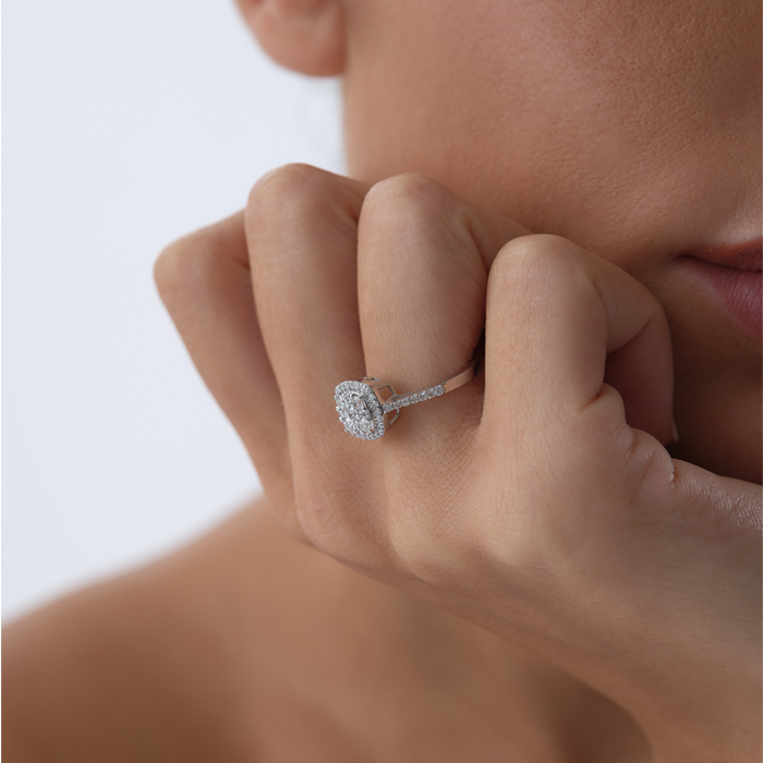 0.56 ct Princess Pırlanta Yüzük - 4