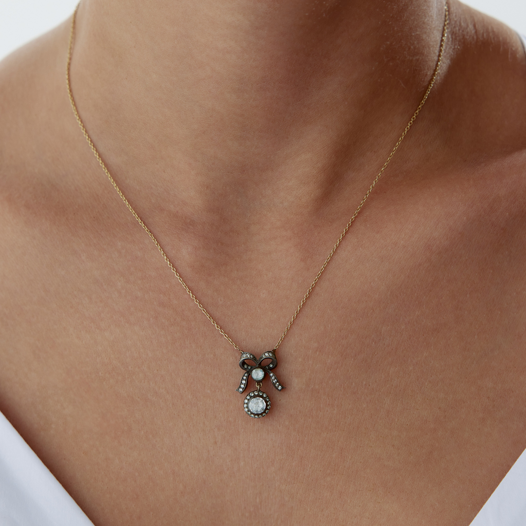 0.60 Ct Elmas Sallantılı Tektaş Kolye - 1