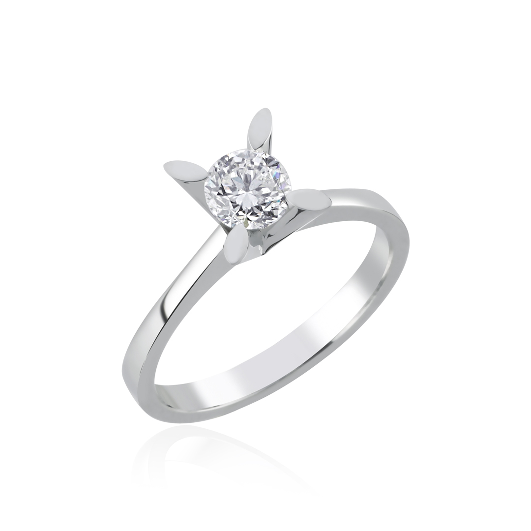 0.60 Ct Pırlanta Badem Tırnak Yüzük - 1