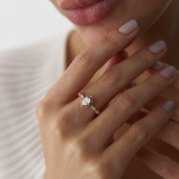 0.60 Ct Pırlanta Oval Vintage Sare Yüzük - Siempre