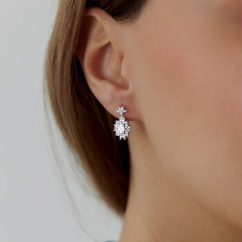 0.60 Ct Pırlanta Pi Baget Küpe - Siempre