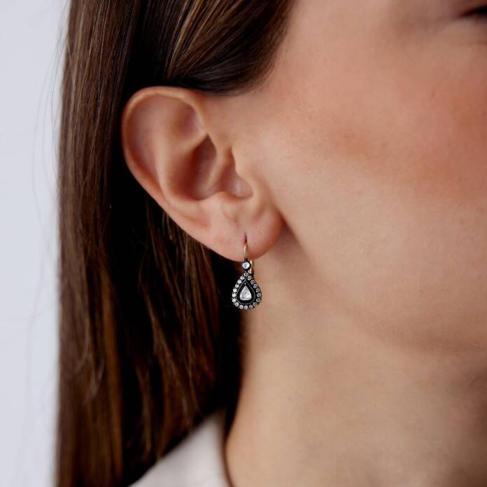 0.64 Ct Elmas Damla Küpe - 1