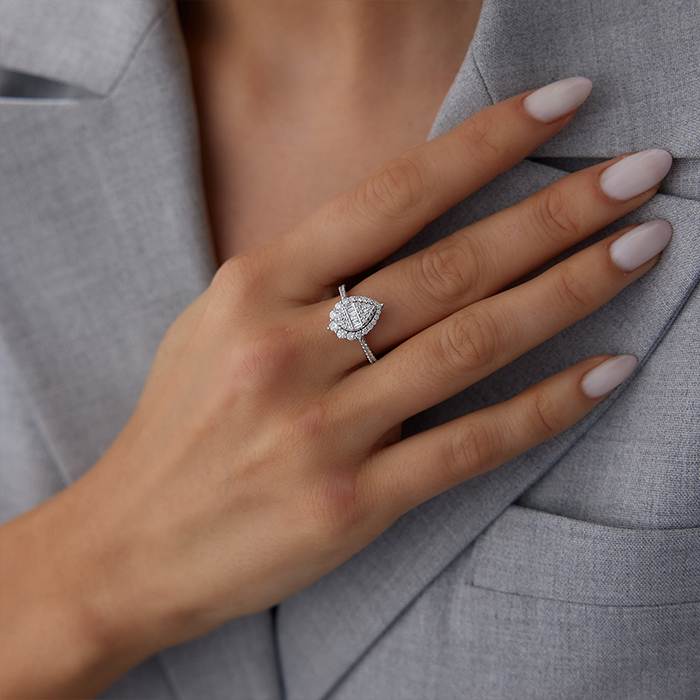 0.65 Ct Pırlanta Damla Yüzük - Siempre