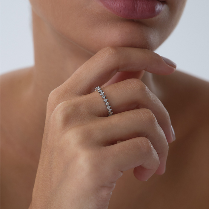 0.66 ct Taş Seli Tamtur Pırlanta Yüzük - Siempre