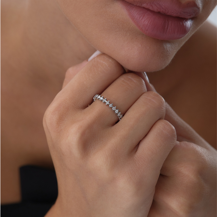 0.66 ct Taş Seli Tamtur Pırlanta Yüzük - 3