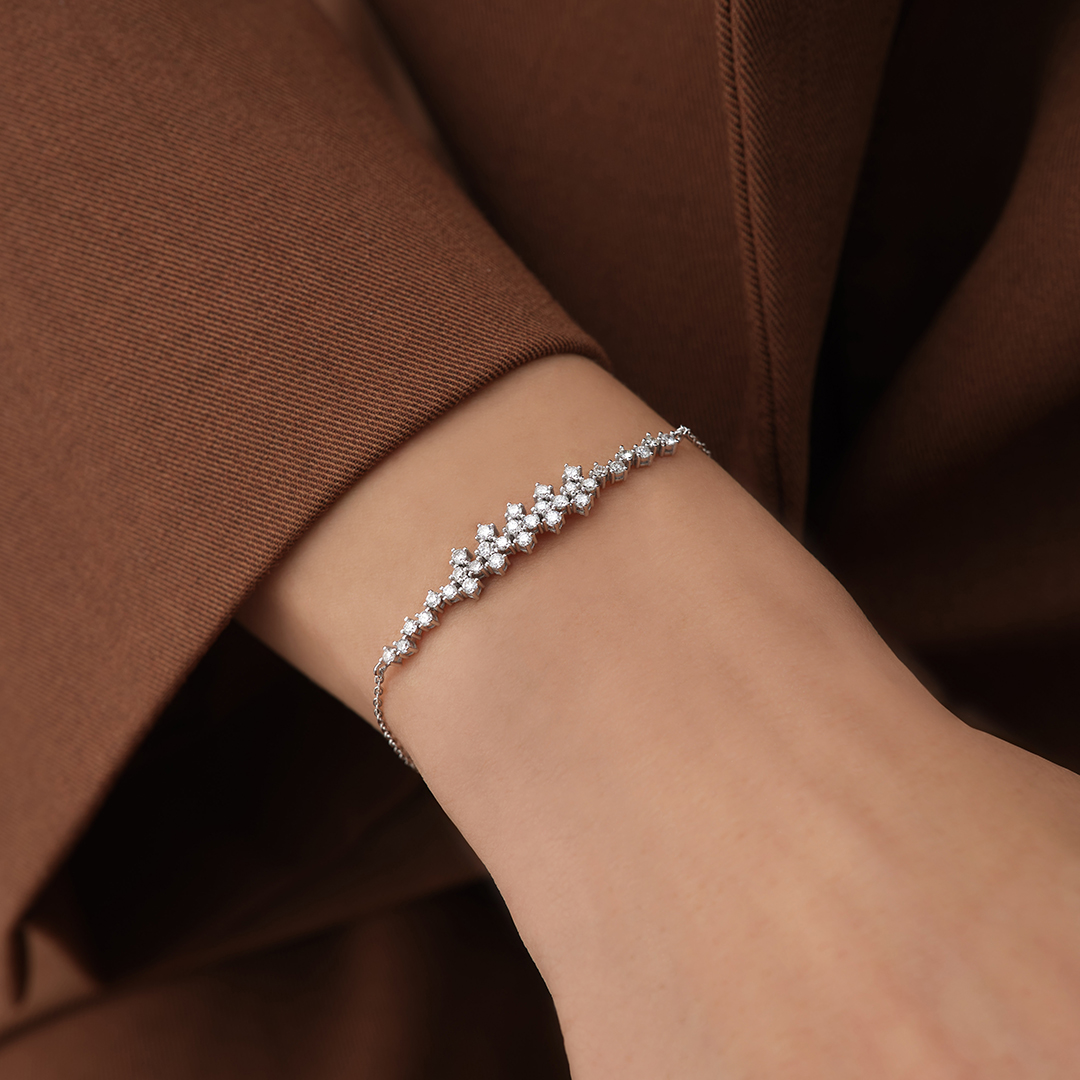 0.67 Karat Çiçek Motifli Pırlanta Bileklik - 2