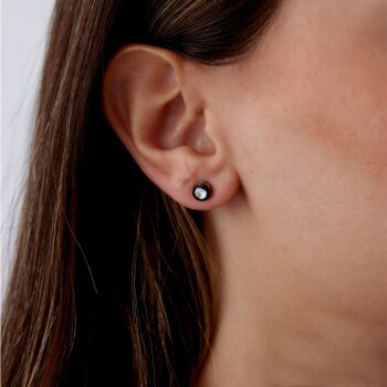 0.70 Ct Elmas Tektaş Yuvarlak Küpe - Siempre