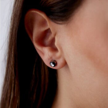 0.70 Ct Elmas Tektaş Yuvarlak Küpe - Siempre (1)