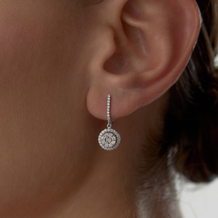 0.70 Ct Pırlanta Halo Küpe - Siempre