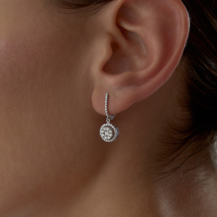 0.70 Ct Pırlanta Halo Küpe - Siempre (1)