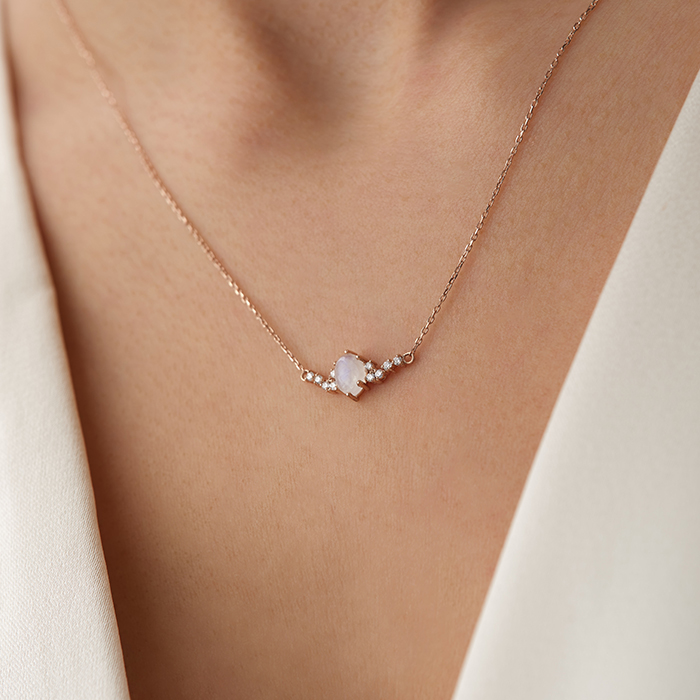 0.70 Karat Oval Taşlı Pırlanta Kolye - Siempre (1)