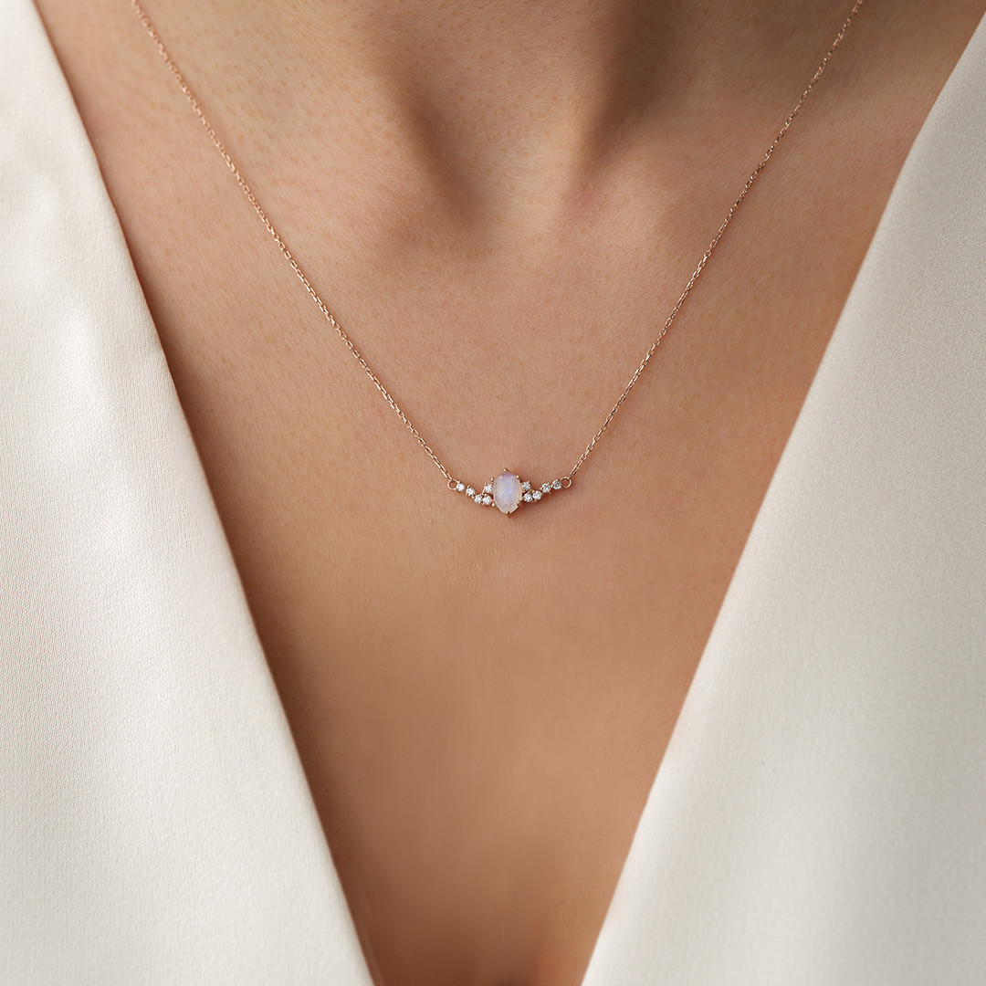 0.70 Karat Oval Taşlı Pırlanta Kolye - 1