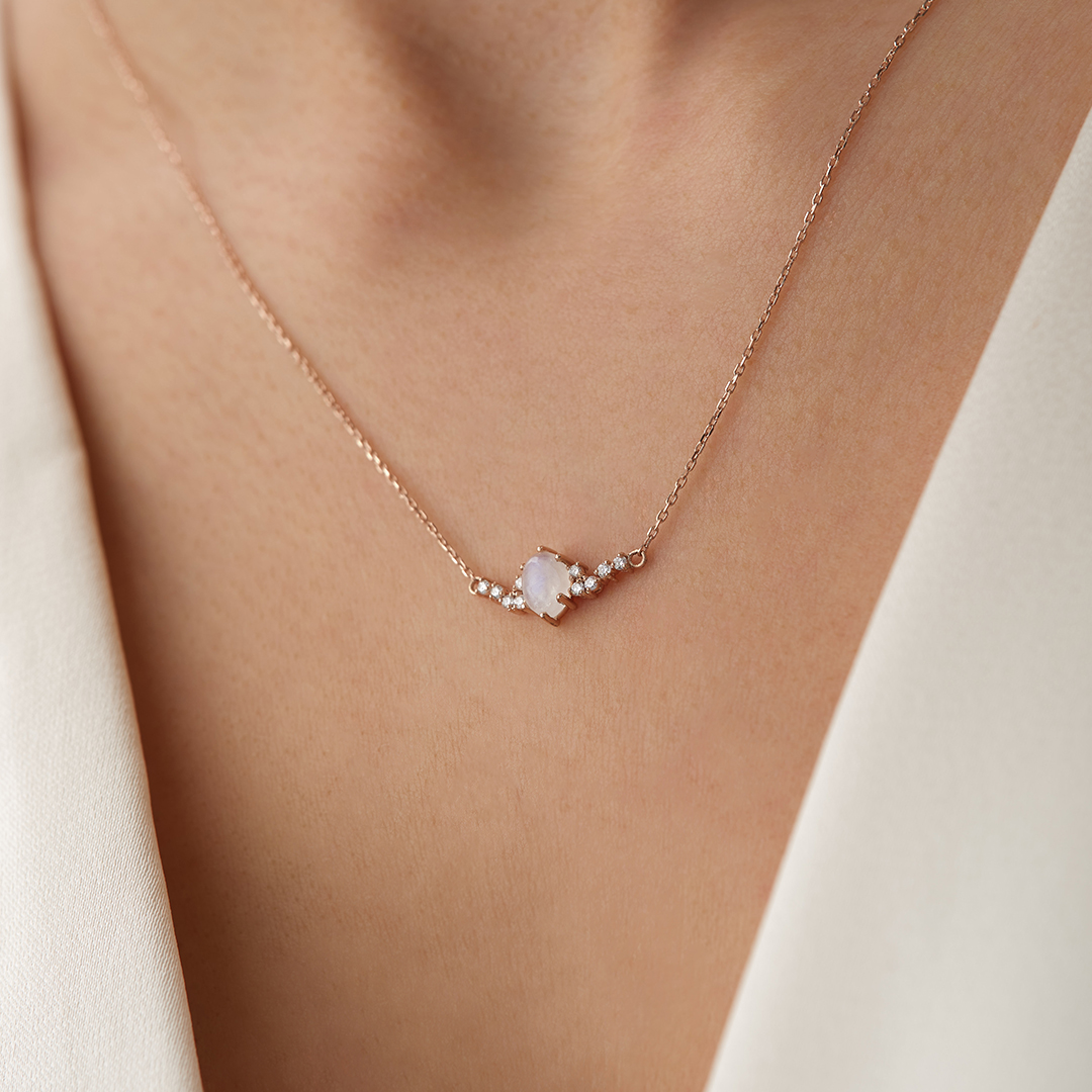 0.70 Karat Oval Taşlı Pırlanta Kolye - 2