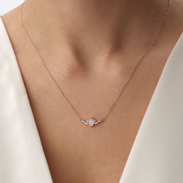 0.70 Karat Oval Taşlı Pırlanta Kolye - Siempre