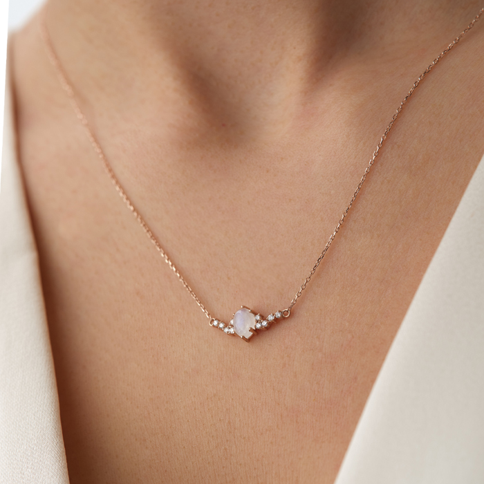 0.70 Karat Oval Taşlı Pırlanta Kolye - Siempre (1)