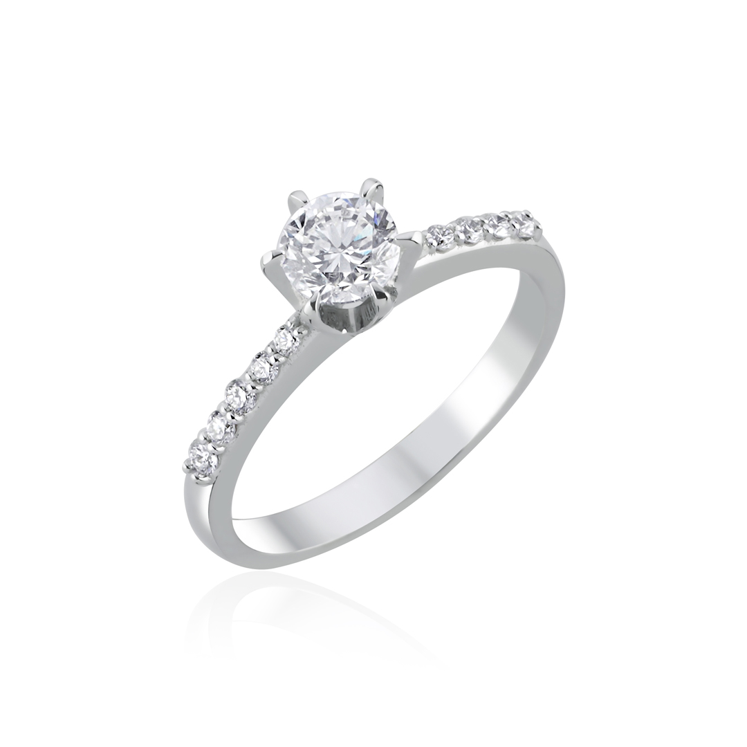 0.74 Ct Pırlanta Tırnaklı Tektaş Yüzük - 1