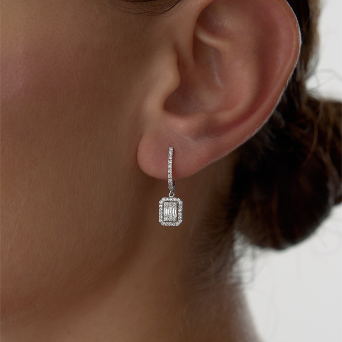 0.81 Ct Pırlanta Luna Baget Küpe - Siempre