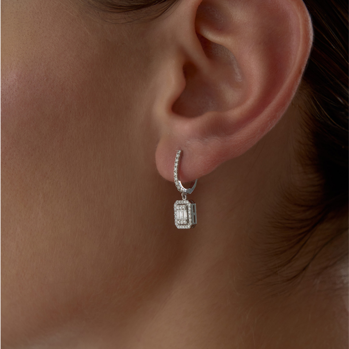 0.81 Ct Pırlanta Luna Baget Küpe - Siempre (1)