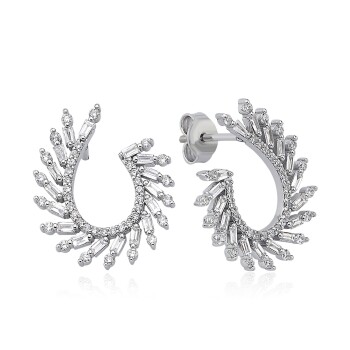 0.83 Ct Pırlanta Çelenk Küpe - Siempre (1)