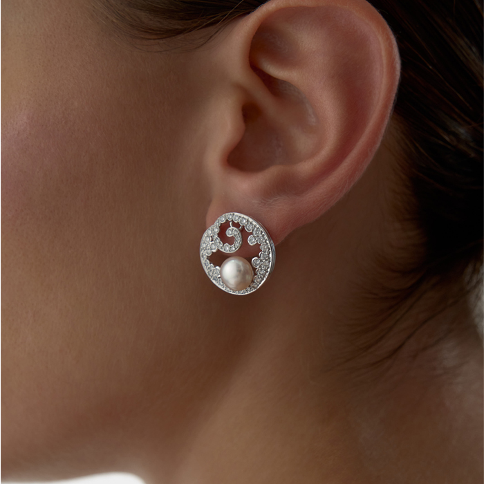 0.85 Ct Pırlanta İnci Tessira Küpe - Siempre (1)