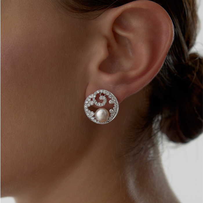 0.85 Ct Pırlanta İnci Tessira Küpe - Siempre