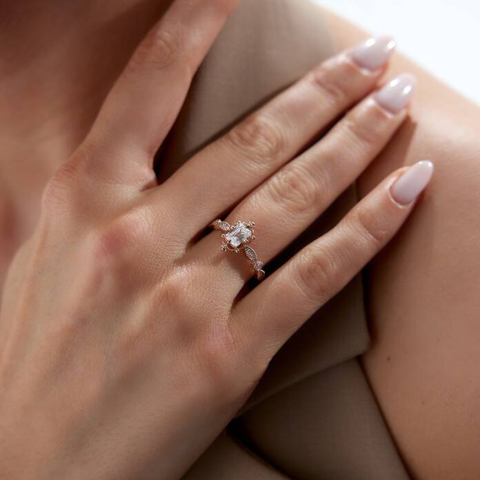 1.18 Ct Pırlanta Emerald Yüzük - 4