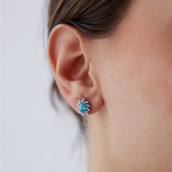 1.00 Ct Pırlanta Aqua Küpe - Siempre (1)
