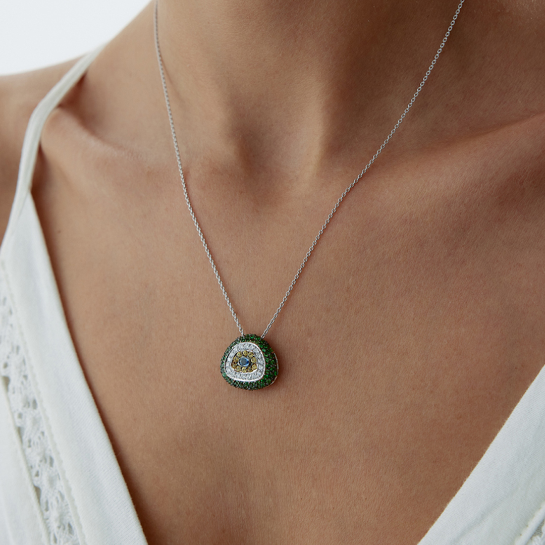 1.00 Karat Pırlanta Göz Kolye - 2