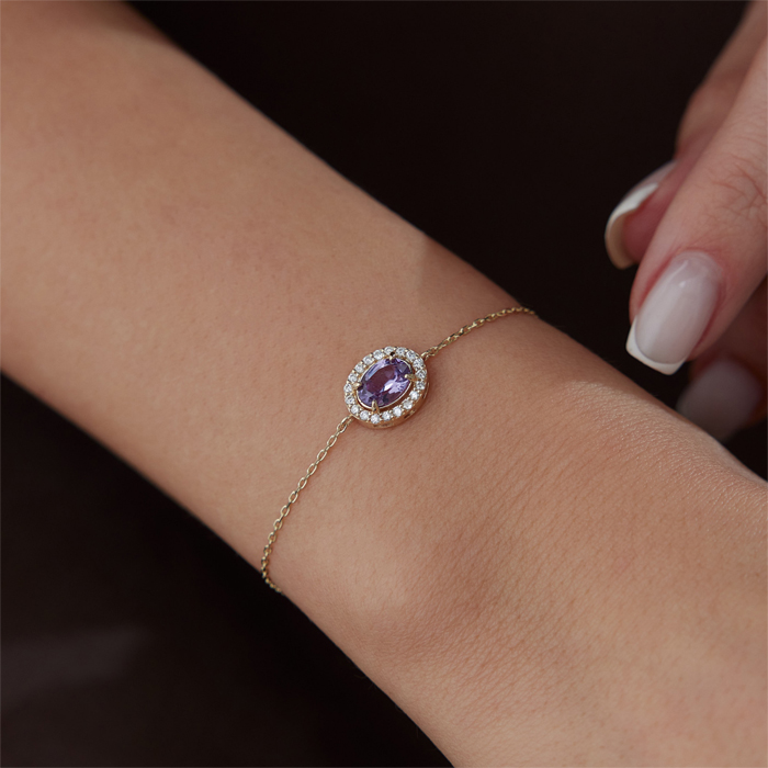 1.04 Karat Ametist Ties Bileklik - Siempre (1)