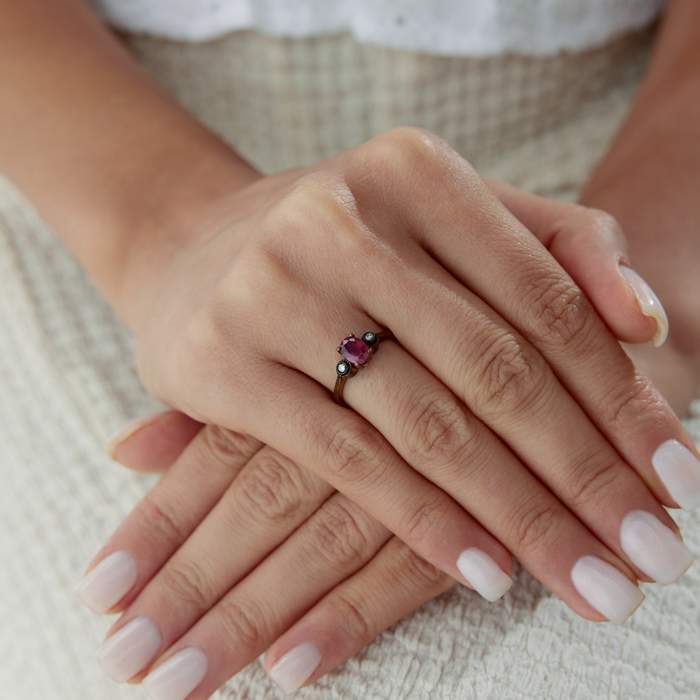 1.14 Ct Elmas Oval Yakutlu Yüzük - Siempre (1)