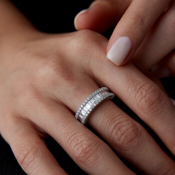 1.18 Ct Pırlanta Yarımtur Pua Tasarım Yüzük - Siempre