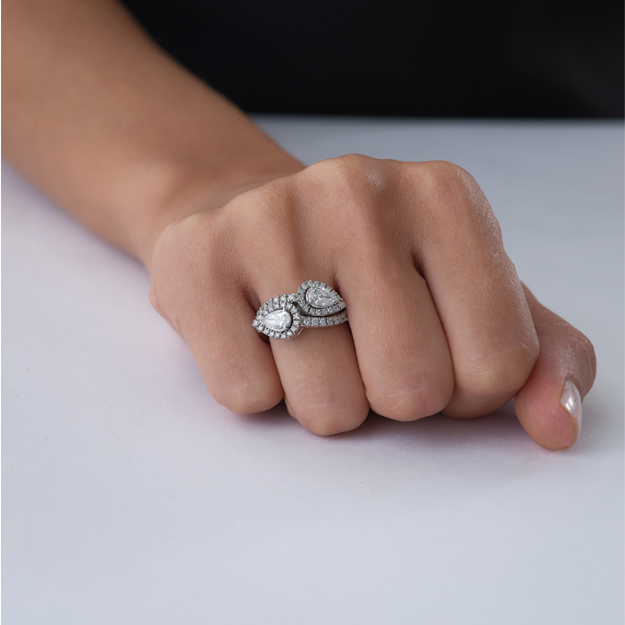 1.30 ct Double Droplet Pırlanta Yüzük - Siempre