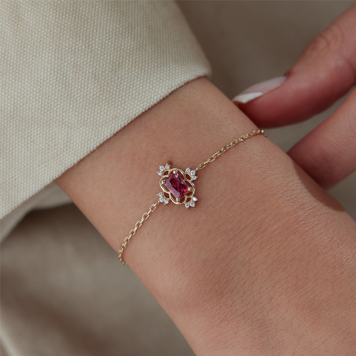 1.33 Ct Red Vintage Bileklik - 1
