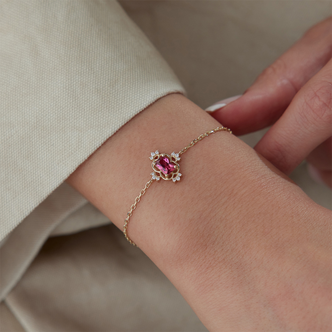 1.33 Ct Red Vintage Bileklik - 2