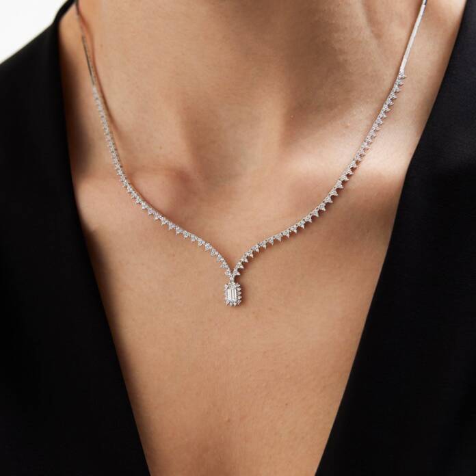 14 Ayar Altın Kavis Detay Baget Set - 1