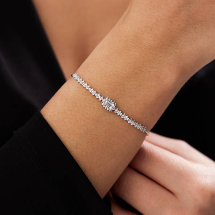 14 Ayar Altın Kavis Detay Baget Set - 2